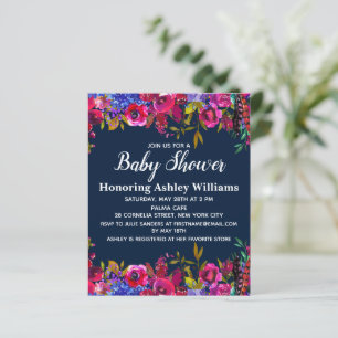 Budget Botanical Floral Baby Shower Invitation