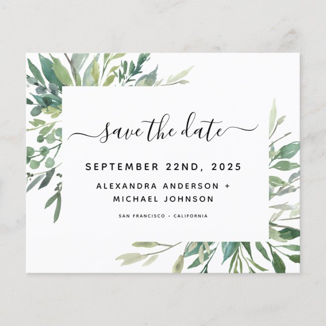 Budget Botanical Greenery Foliage Wedding (Front)