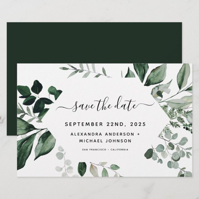 Budget Botanical Greenery Foliage Wedding (Front/Back)