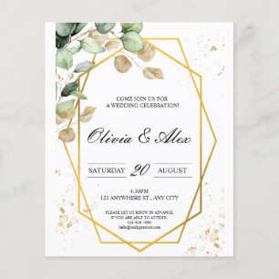 Budget Botanical Greenery & Gold Geometric Wedding