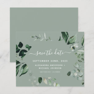 Budget Botanical Greenery Sage Green Wedding