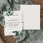 Budget Botanical Greenery Save the Date Invitation<br><div class="desc">Budget Botanical Greenery Watercolor Elegant Wedding Save the Dates Spring or Summer Wedding Invitations - includes beautiful and elegant script typography with modern green and white botanical flowers and greenery for the special Wedding day celebration.</div>