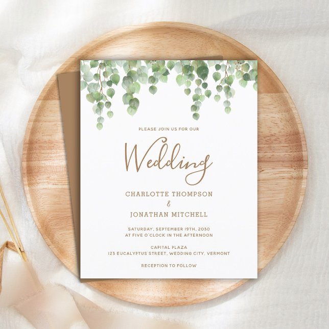 Budget Botanical Greenery Wedding Invitation (Creator Uploaded)