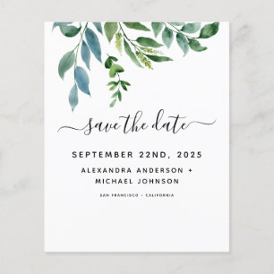 Budget Botanical Greenery Wedding Invitation Flyer