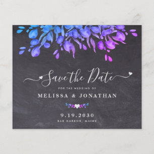 Budget Botanical Rustic Slate Save The Date Card