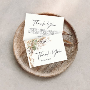Budget botanical simple bridal shower thank you enclosure card