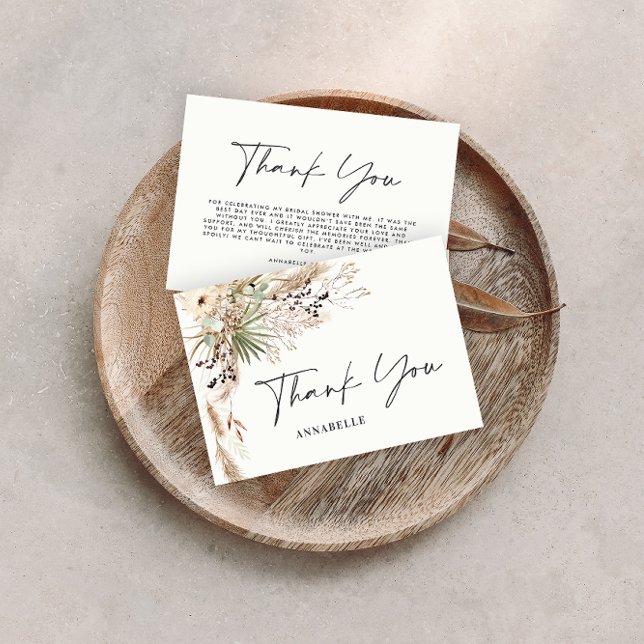 Budget botanical simple bridal shower thank you enclosure card (Creator Uploaded)