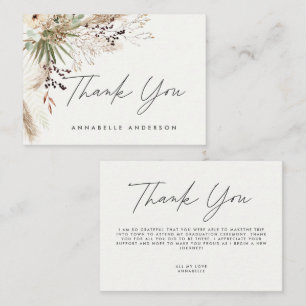 Budget botanical simple graduation thank you enclosure card