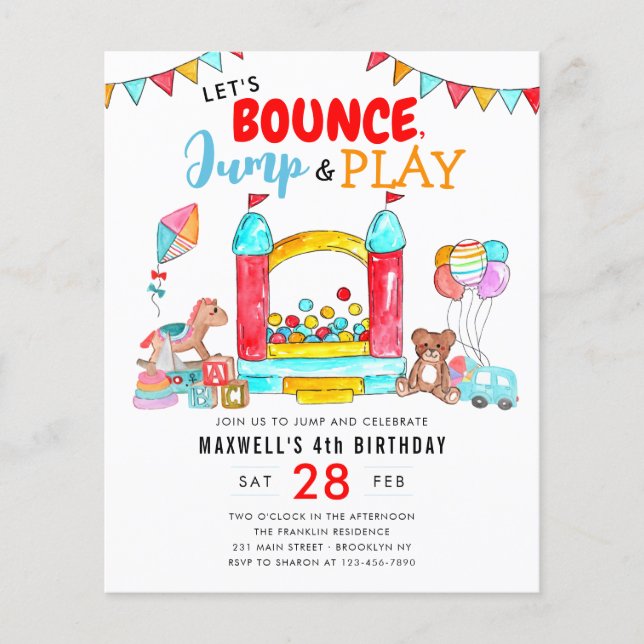 Budget Bounce Jump Play Kids Trampoline Birthday (Front)