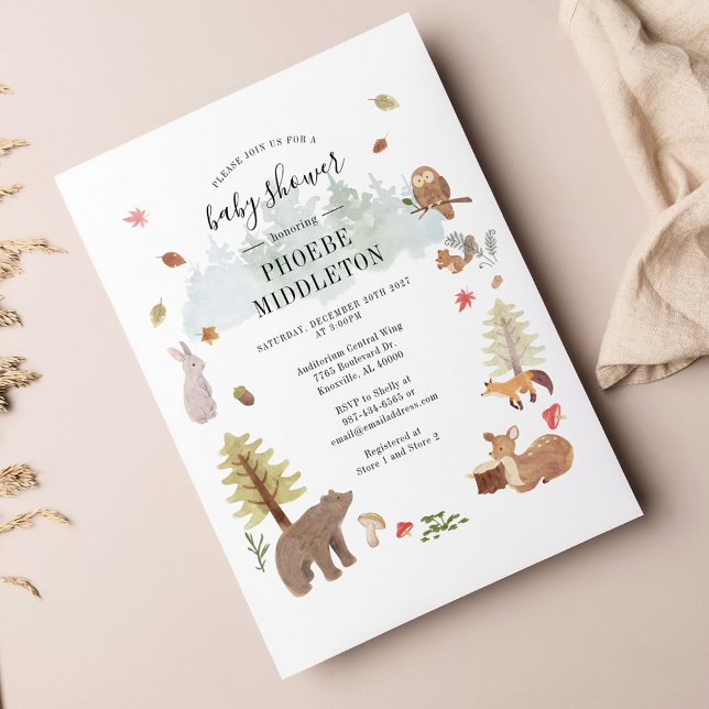Budget Boy Baby Shower Woodland Animals Invitation (Creator Uploaded)