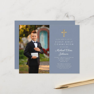 Budget Boy Dusty Blue Cross Photo First Communion