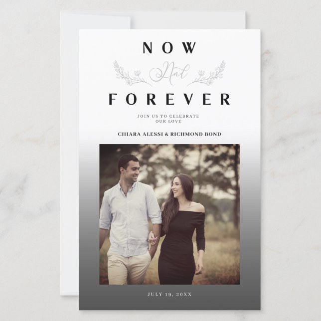 Budget Branches Grey Gradient Wedding Photo Script (Front)