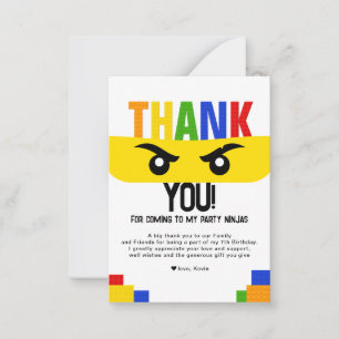 BUDGET Bricks Building Blocks Birthday Thank You Card
