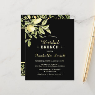 Budget Bridal Brunch Black Lemons Greenery 