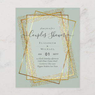 BUDGET Bridal COUPLES Shower Gold Geometric Frame Flyer
