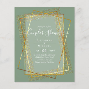 BUDGET Bridal COUPLES Shower Gold Geometric Frame Flyer