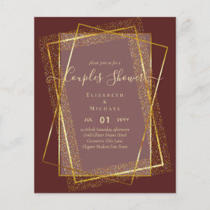 BUDGET Bridal COUPLES Shower Gold Geometric Frame Flyer