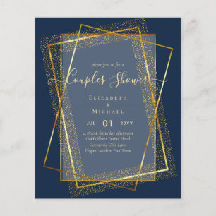 BUDGET Bridal COUPLES Shower Gold Geometric Frame Flyer