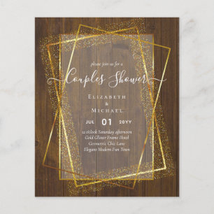 BUDGET Bridal COUPLES Shower Gold Geometric Frame Flyer