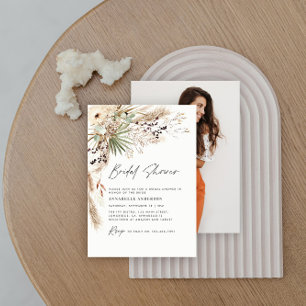 Budget Bridal hower pampas grass Photo invitation