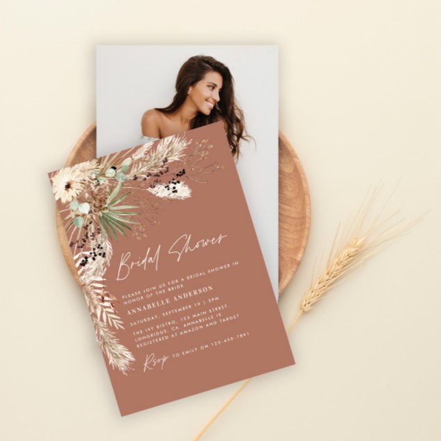 Budget Bridal hower pampas grass Photo invitation (Creator Uploaded)