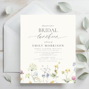 Budget Bridal Luncheon Wildflower Invitation