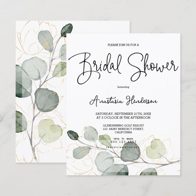 Budget Bridal shower. (Front/Back)