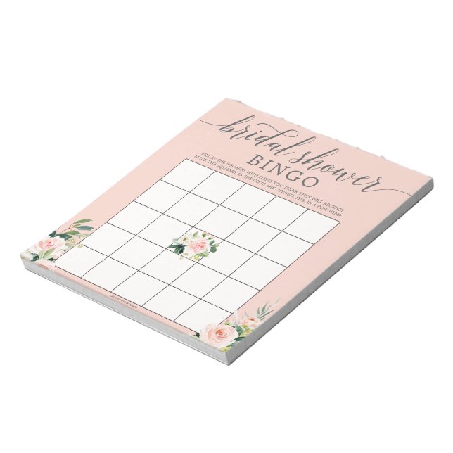 Budget Bridal Shower Bingo Game Notepad (Rotated)