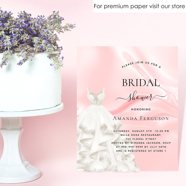 Budget bridal shower blush pink dress invitation (Creator Uploaded)