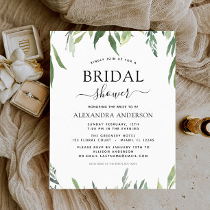 Budget Bridal Shower Botanical Greenery Invitation
