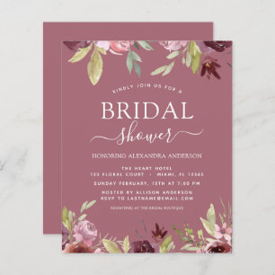 Budget Bridal Shower Burgundy Dusty Pink