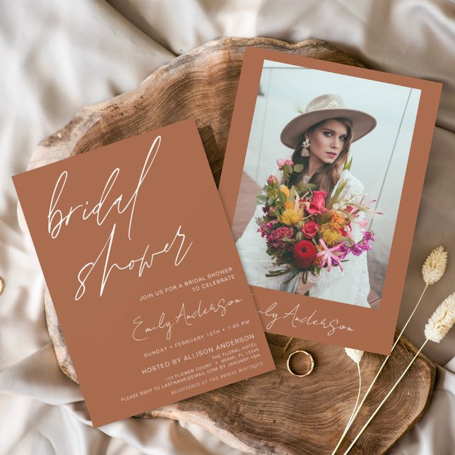 Budget Bridal Shower Burnt Orange Terracotta Flyer (Creator Uploaded)