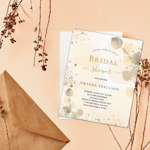 Budget Bridal Shower eucalyptus glitter golden