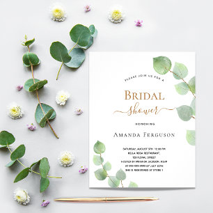 Budget Bridal Shower eucalyptus invitation