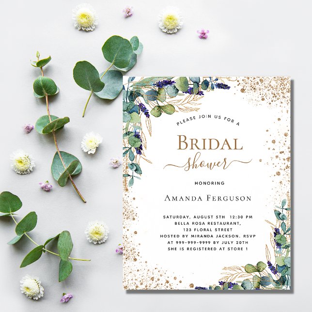 Budget Bridal Shower eucalyptus invitation (Creator Uploaded)