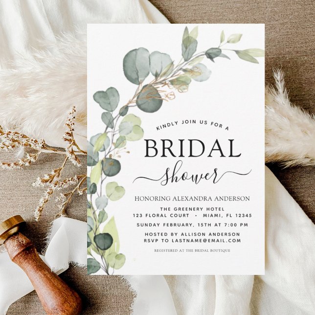 Budget Bridal Shower Eucalyptus Invitation Flyer (Creator Uploaded)