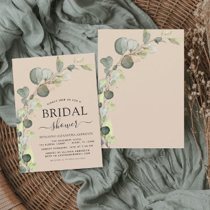 Budget Bridal Shower Eucalyptus Invitation Flyer