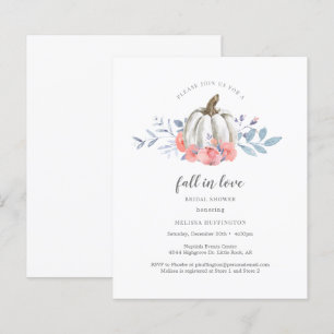 Budget Bridal Shower Floral Pumpkin Invitation