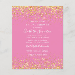 Budget Bridal Shower Glitter Gold Pink