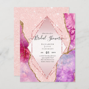 BUDGET BRIDAL SHOWER Glittery AGATE Sparkle Invite
