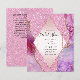 BUDGET BRIDAL SHOWER Glittery AGATE Sparkle Invite