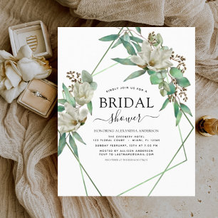 Budget Bridal Shower Greenery Magnolia Invitation