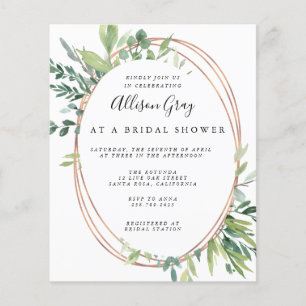Budget Bridal Shower Invitation Flyer
