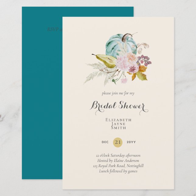 BUDGET Bridal Shower Invitations Custom Colours (Front/Back)