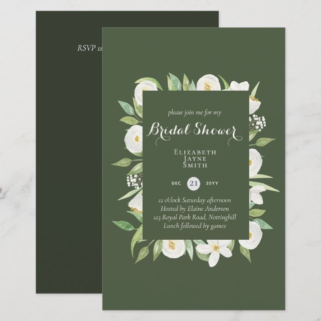 BUDGET Bridal Shower Invitations Custom Colours (Front/Back)