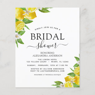 Budget Bridal Shower Lemon Citrus Invitations Flyer