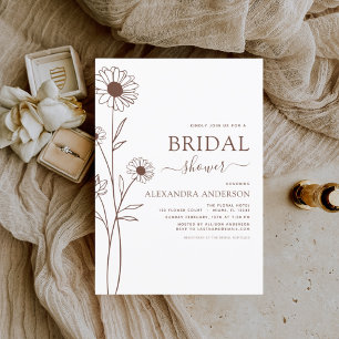 Budget Bridal Shower Minimalist Botanical Floral F Flyer