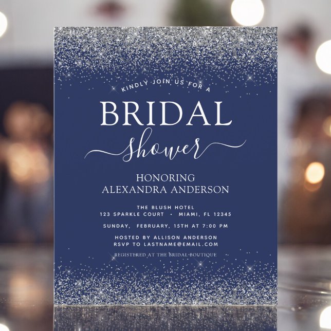 Budget Bridal Shower Navy Blue Silver Glitter (Creator Uploaded)