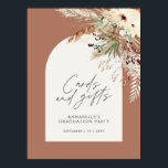 Budget bridal shower pampas cards gifts terracotta poster<br><div class="desc">Budget graduation party pampas grass and eucalyptus modern boho elegant stylish terracotta party decor cards and gifts poster design. Contemporary terracotta,  black,  purple,  sage green and natural beige colorway.</div>