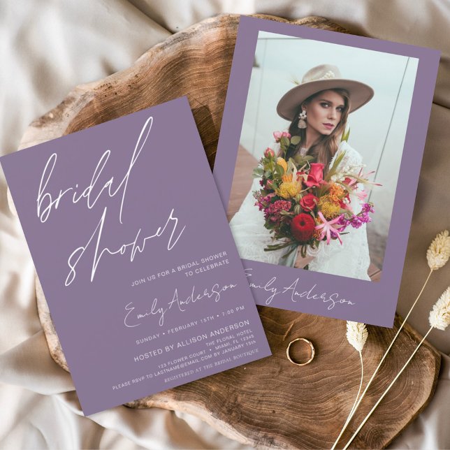 Budget Bridal Shower Purple Boho Invitation (Creator Uploaded)